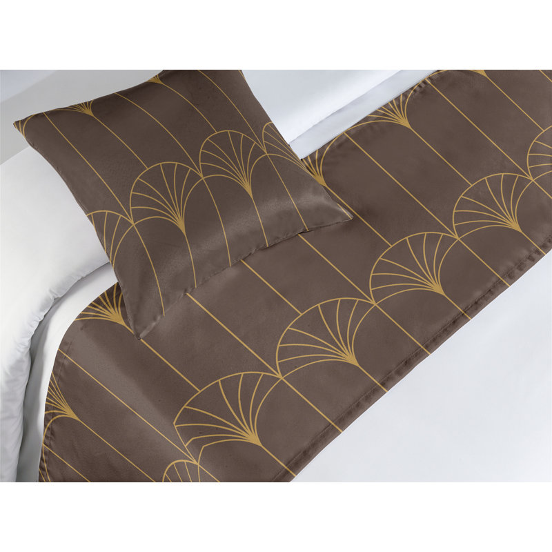 Ensemble de chemin de lit , Brun foncé et brun sable, Lit simple