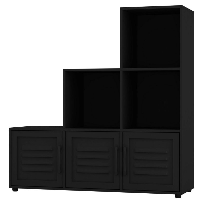 Beronica 90.5cm H x 89cm W Cube Bookcase, Black