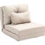 Fauteuil convertible: Lit pliant avec coussins réglables, lin beige: rembourré