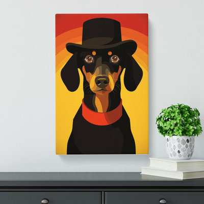 Dachshund Minimalism Art - Wrapped Canvas