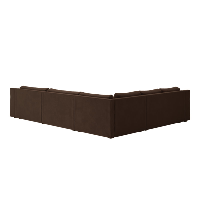 Elevate Reversible L Corner Sectional, Chocolate Recycled Velvet