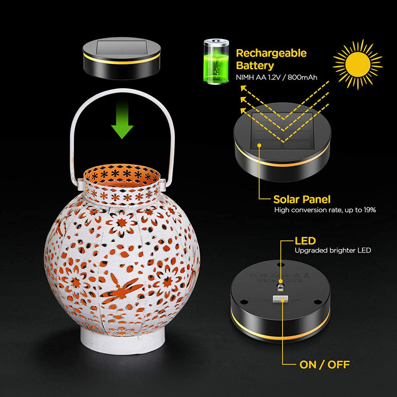 6.7'' Solar Powered Integrated LED Outdoor Lantern