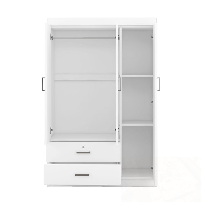 Zadok 3 portes avec 2 tiroirs, Blanc