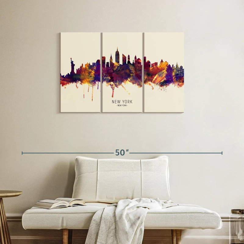 Skyline de Sireci, New York, H 24 po x l 38 po