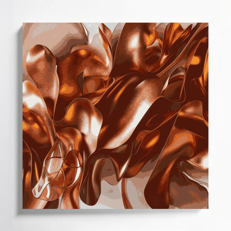 Aquarelle abstraite, art mural sur toile brune 9, H 32 po x l 32 po