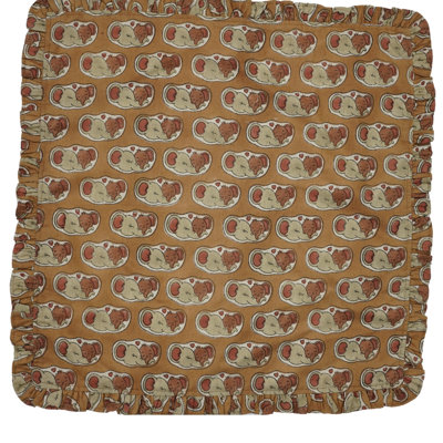 Fabdivine Vintage 18x18 inch Frill Napkin Ideal for Kitchen & Dining Table, set of 10, Elephant