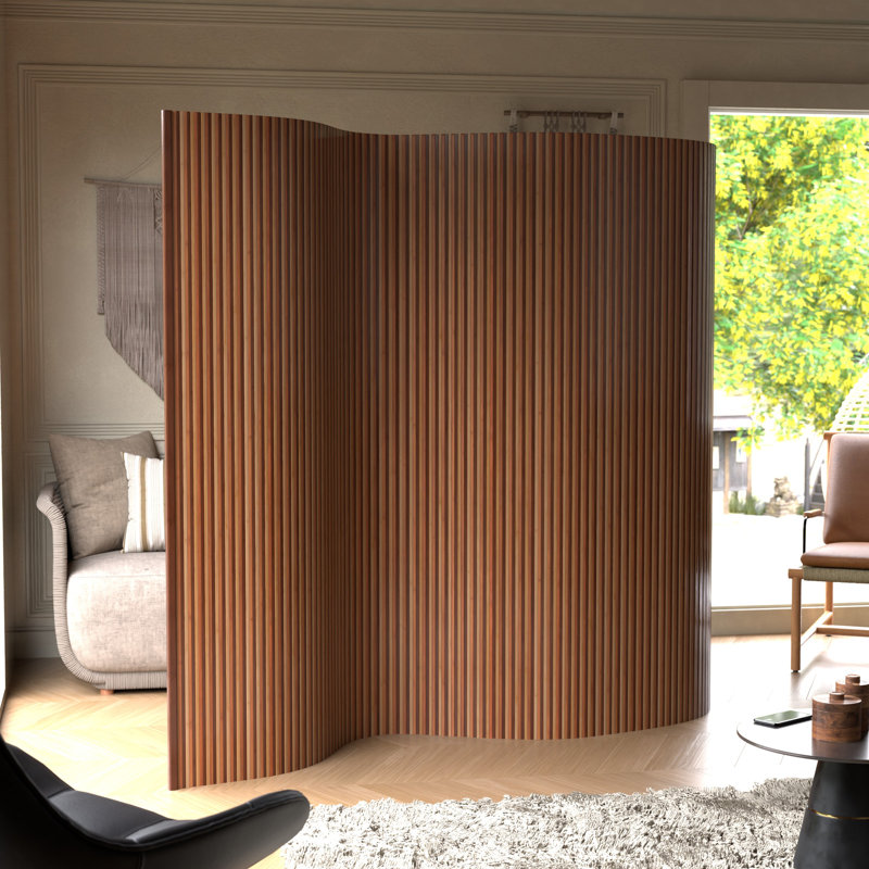 Siena Rolling Bamboo Room Divider, Triple Espresso, 6 ft. Tall
