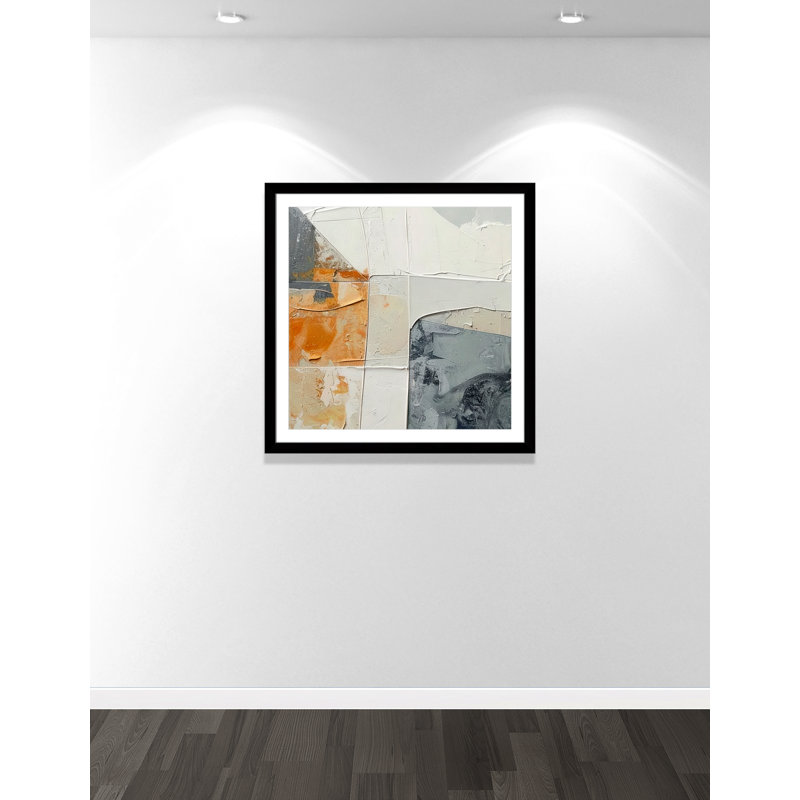 «Plastered II» par Alonza Saunders, L 37,5 po x H 37,5 po, Matted Print, Noir satiné