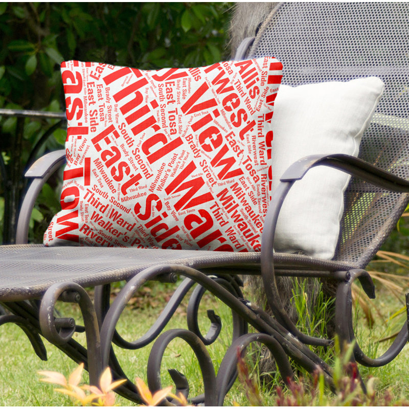 Coussin décoratif intérieur/extérieur milwaukee, Rouge, H 20 po x l 20 po, Oui