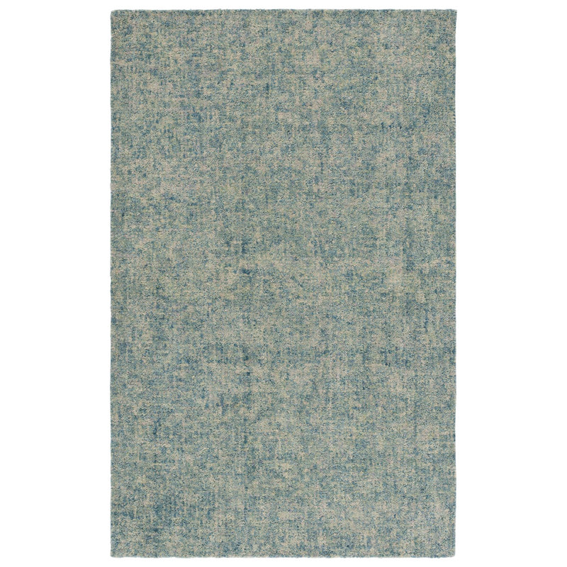 Lashica 101 Hand Tufted Imported Handspun Wool/Cotton No Pattern Indoor Use Only Rug in Light Blue/Beige, Rectangle 9' x 12'