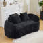 Canapés à compression, canapé moderne compact en chenille noire 2 places pour la maison