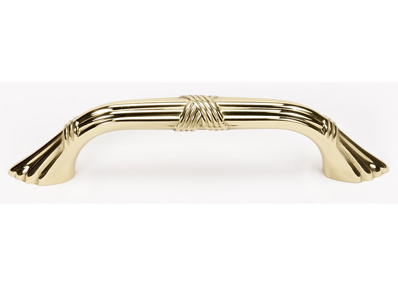 Ribbon And Reed Arch Pull, Polished Brass