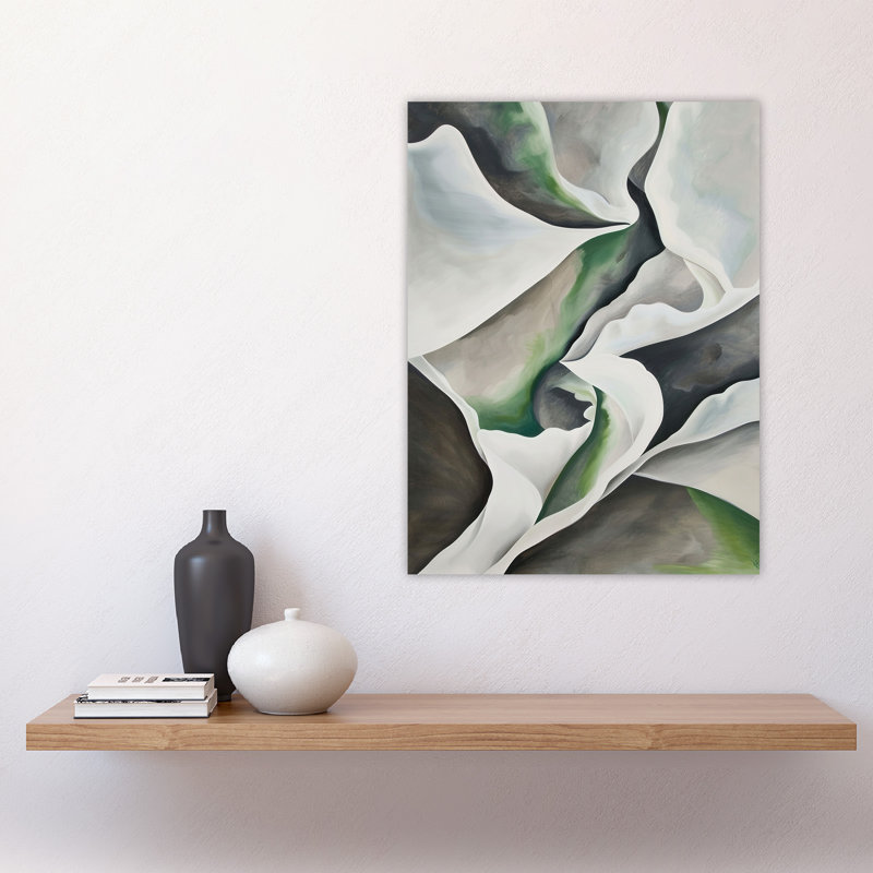 Fabric Folds Grey Abstract Watercolour Wall Art Print