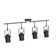 Track Kit Semi Flush Mount Close To Ceiling Light Fixture, 4 Sources, Black