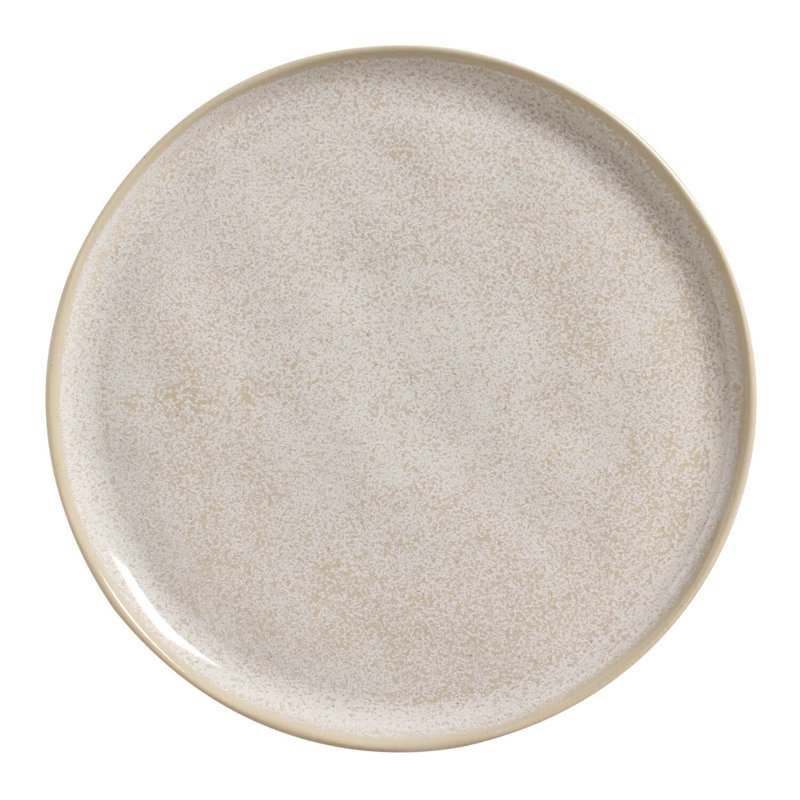 Assiette plate Latte en grès céramique de 10,8 po - Va au micro-ondes, au four et au lave-vaisselle, par Porto Brasil