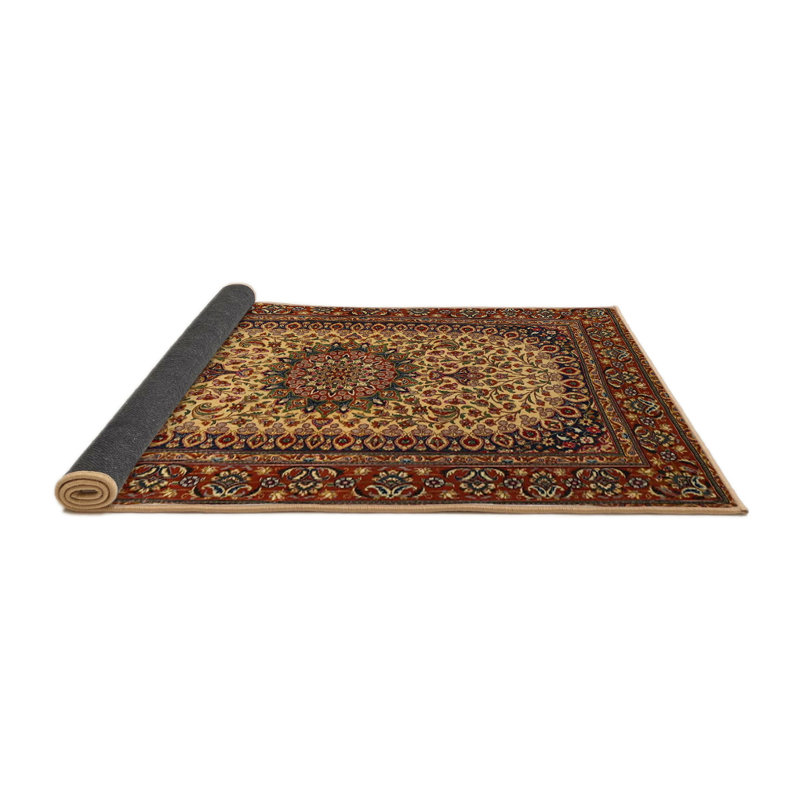 Tapis brun/beige traditionnel Fluharty, Rond 4 pi