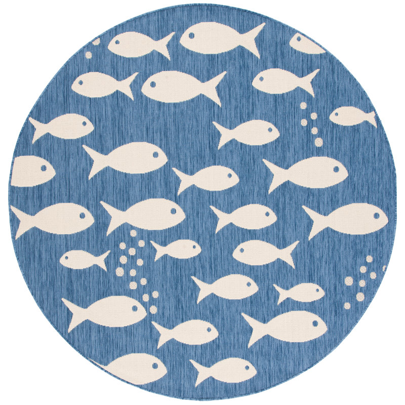 Langley Area Indoor/Outdoor Area Rug, Round 4'