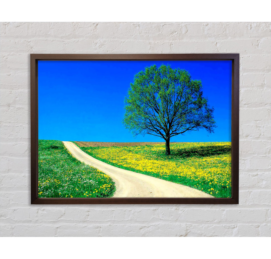 The Lonely Tree Road - Einzelner Bilderrahmen Kunstdrucke auf Leinwand