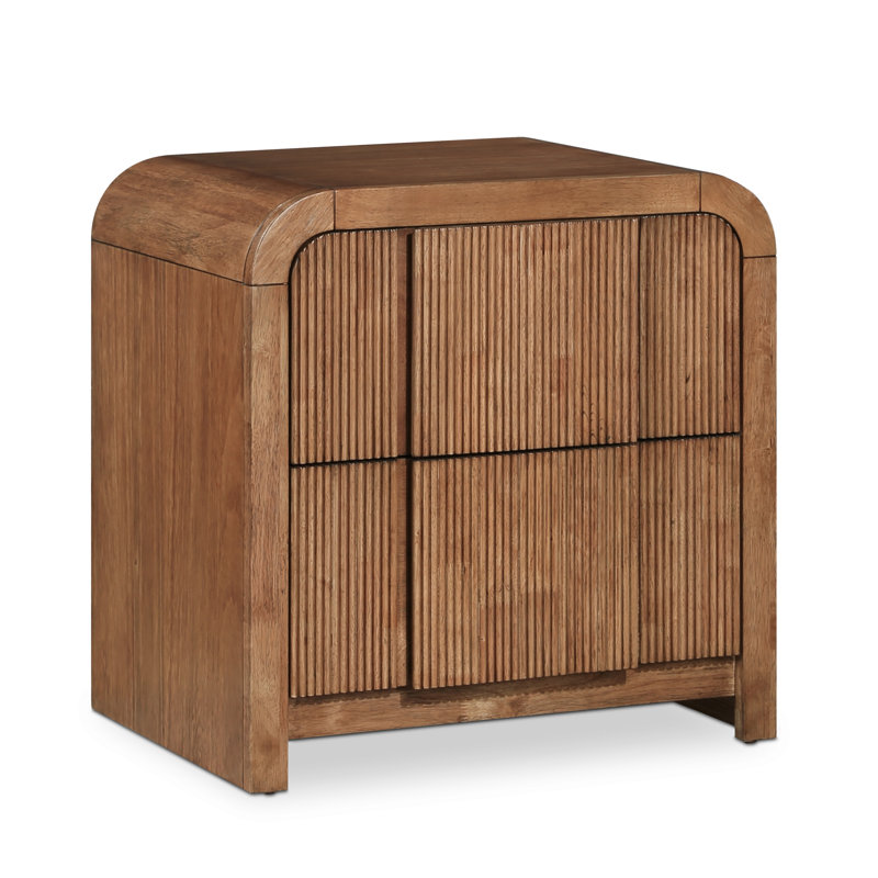 Table de chevet en bois massif Ishana, Noyer