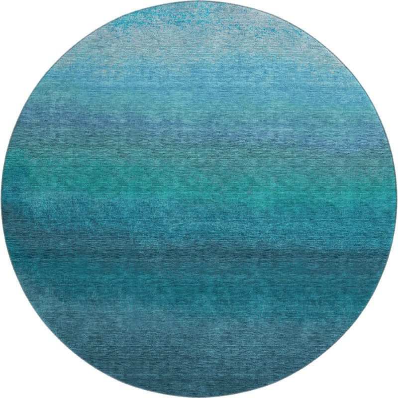 Premium Machine Washable Ariel Ombre Rug, Round 8'