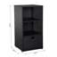 Armoire à serviettes près de la piscine, osier en rotin avec rangement, tablettes à 2 niveaux et tiroir inférieur, pour piscine, patio, 47 po, brun foncé-948919638
