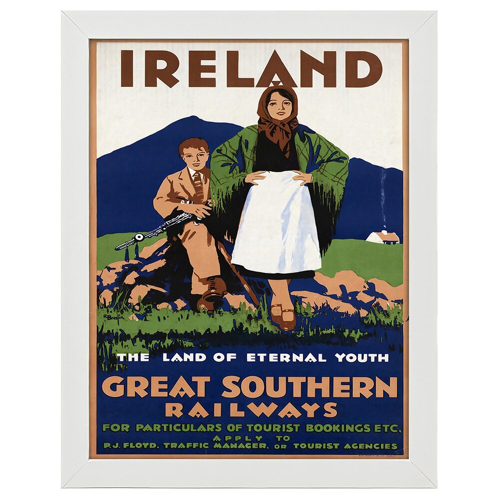 Vintage Tourist Poster Irland - Dekorativer Kunstdruck, Wanddekoration