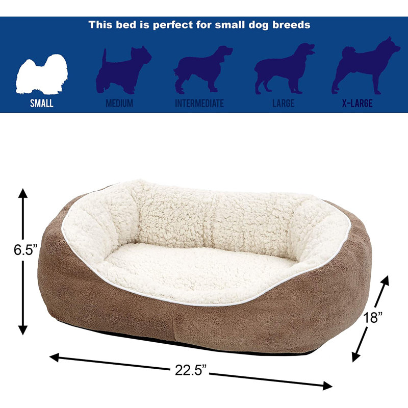 Quiet Time MidWest Homes for Pets Cuddle Bed, Small (22" W x 19.5" D x 7" H), Taupe