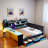 Modern Gaming Daybed With Integrated Desk, Light Strips, Built-in Charging Station, 3 Storage Drawers And Storage Shelves-185784244-185784234