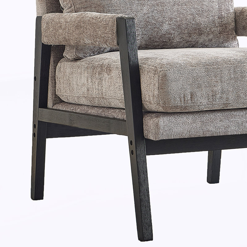 Fauteuil d'appoint rembourré en chenille de style Mid-Century, Gray