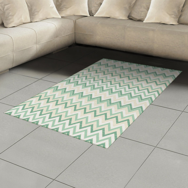 Tapis décoratif à longues fibres en polyester Aqua, Rectangle— 4 pi x 5 pi 8 po