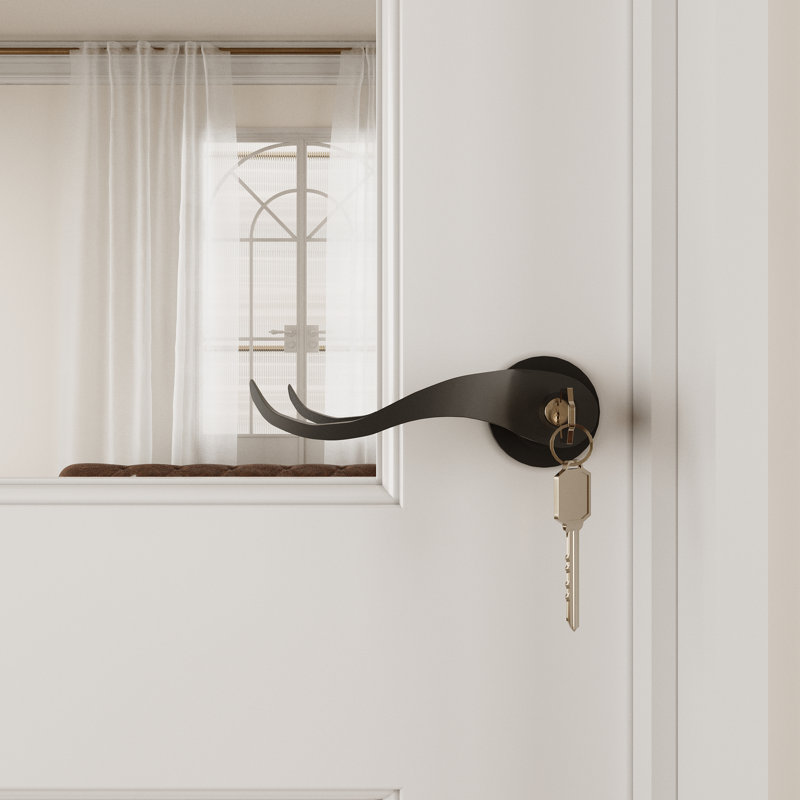 Porte intérieure à 6 panneaux en pin massif naturel de style colonial, pré-montée, avec kit de chambranle, joint d'étanchéité, ouverture vers l'intérieur à gauche, charnières noires et poignée incurvée, porte non finie et à peindre, pour garde-manger, chambre, salle de bain, garde-robe et salon, 61 cm x 203 cm