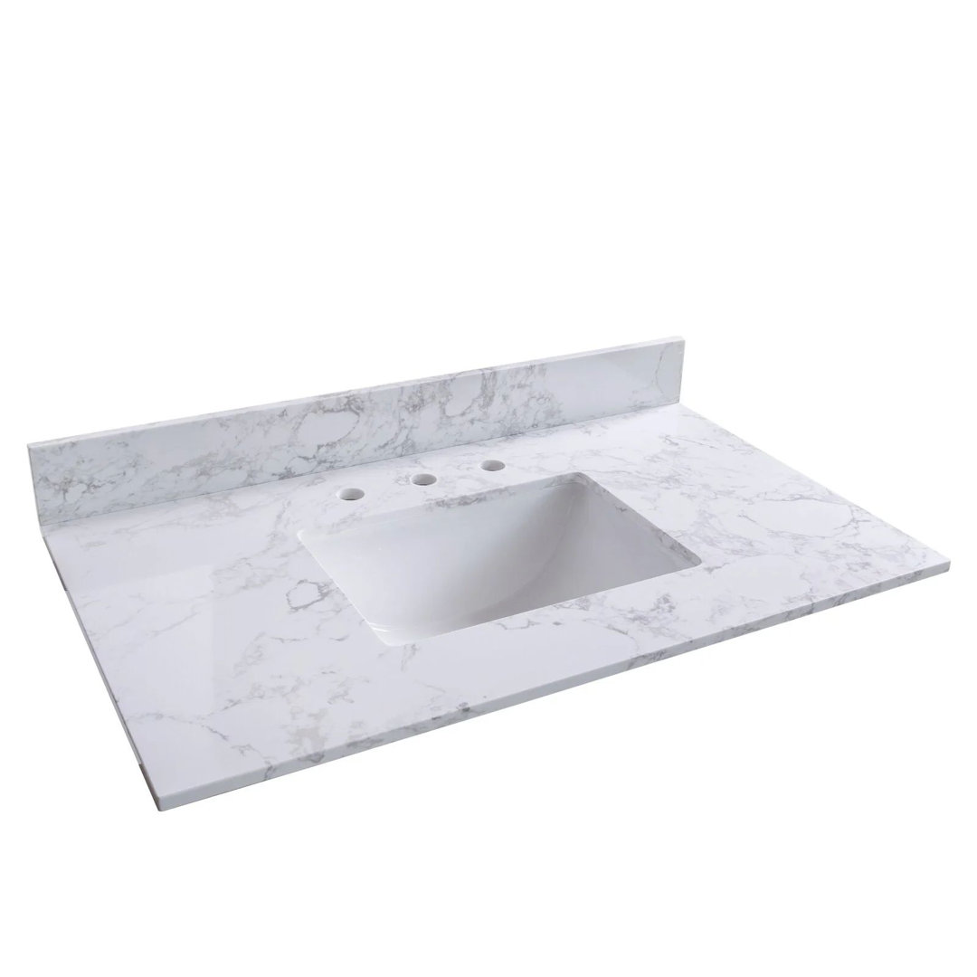 37'' Single Bathroom Vanity Top with Sink Modern Luxe Furniture