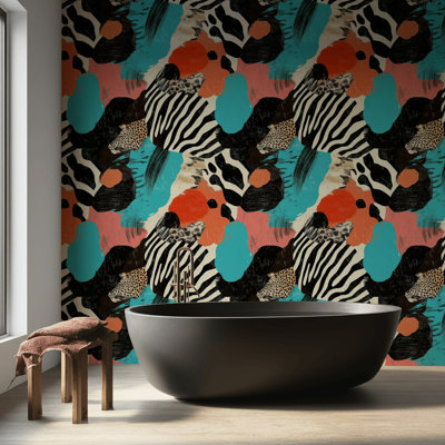 Papier peint à motif animalier
