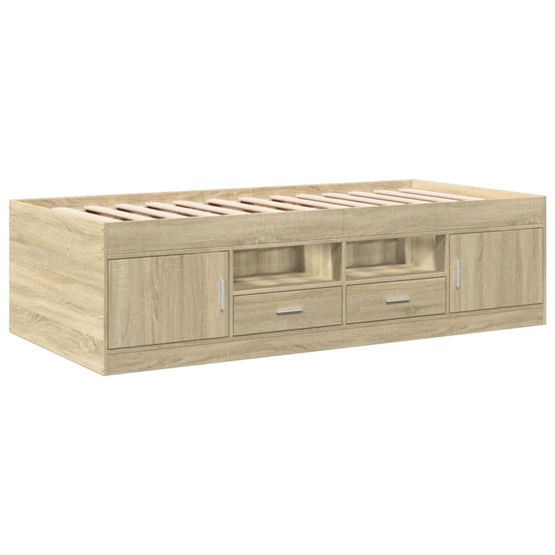 Vidaxl Daybed With Drawers, European Single (90 x 200cm), Natural