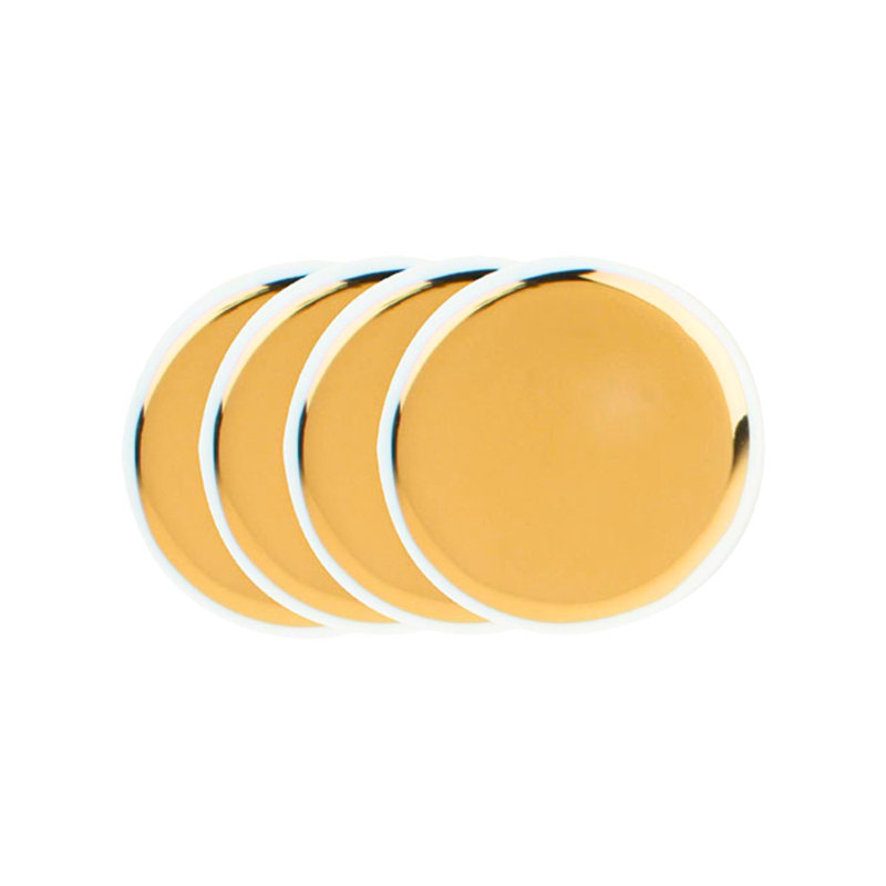 Canvas Home Dauville Porcelain Coaster Set, White/Gold Glaze
