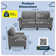 Serta Copenhagen 61" Rolled Arm Sofa, Easy Care Fabric, Soft Pillow Back, Pocket Coil Seat Cushions