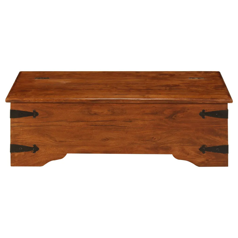 Dusek Solid Wood Four Leg Coffee Table with Storage