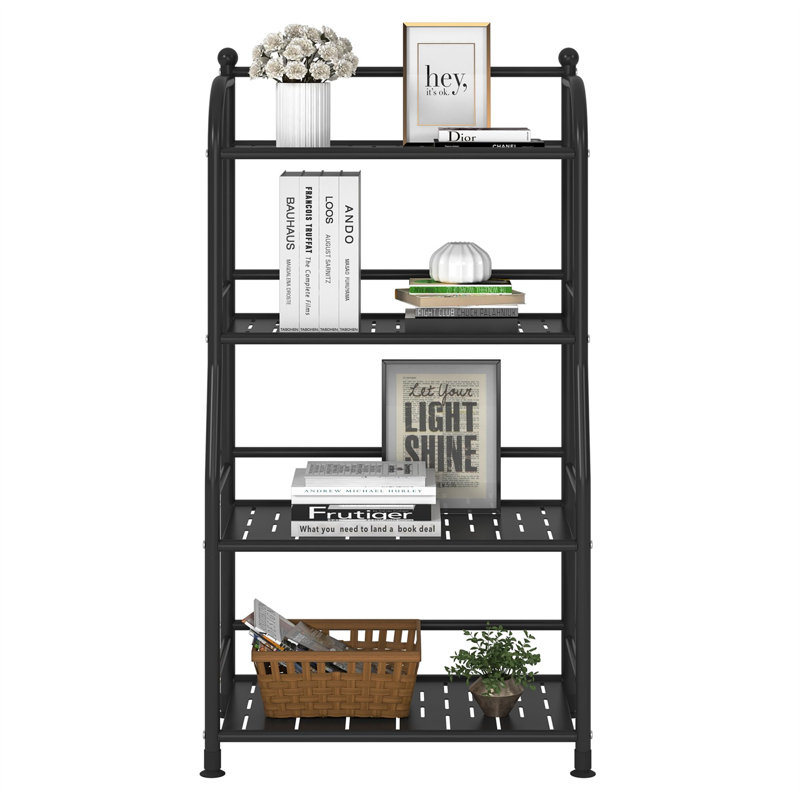 Sturdy 4-Tier Metal Storage Rack, Noir