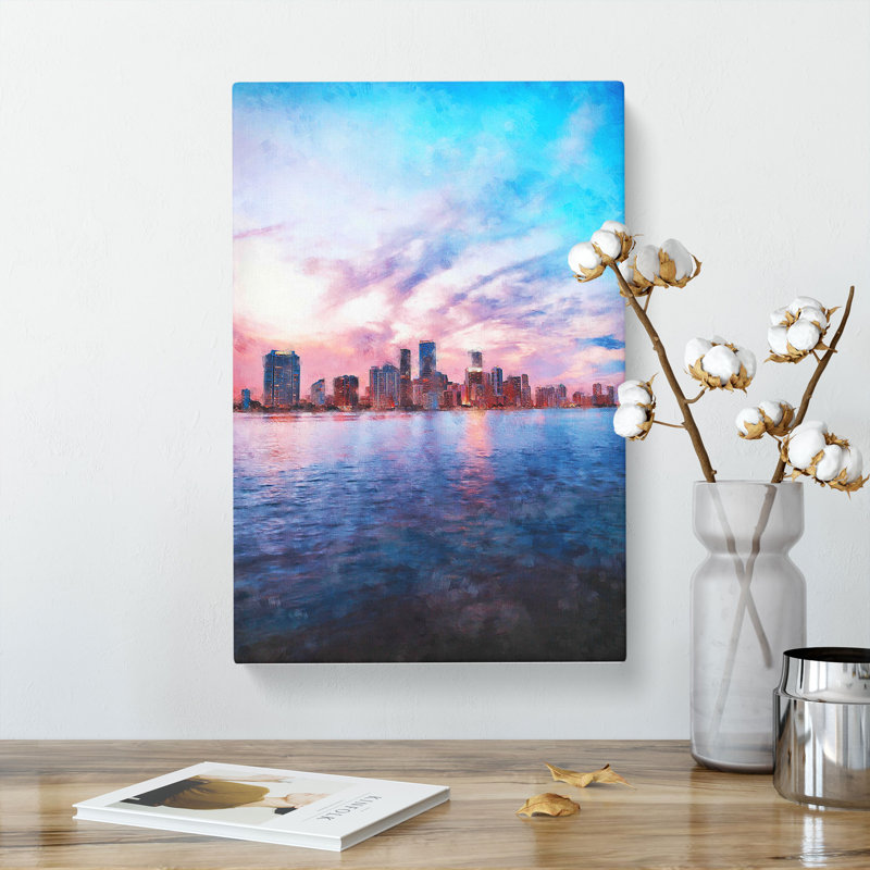 Miami Florida Skyline - Wrapped Canvas, 50cm H x 35cm W x 3cm D