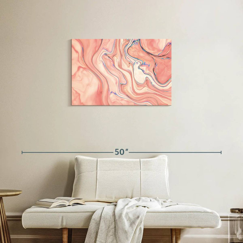 Avery rose abstrait, H 20 po x l 30 po
