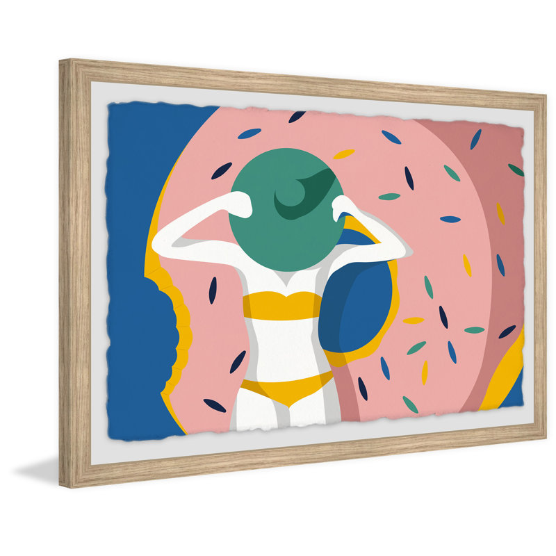 Doughnut Floats - Single Picture Frame Print, 41 cm H x 61 cm W x 4 cm D