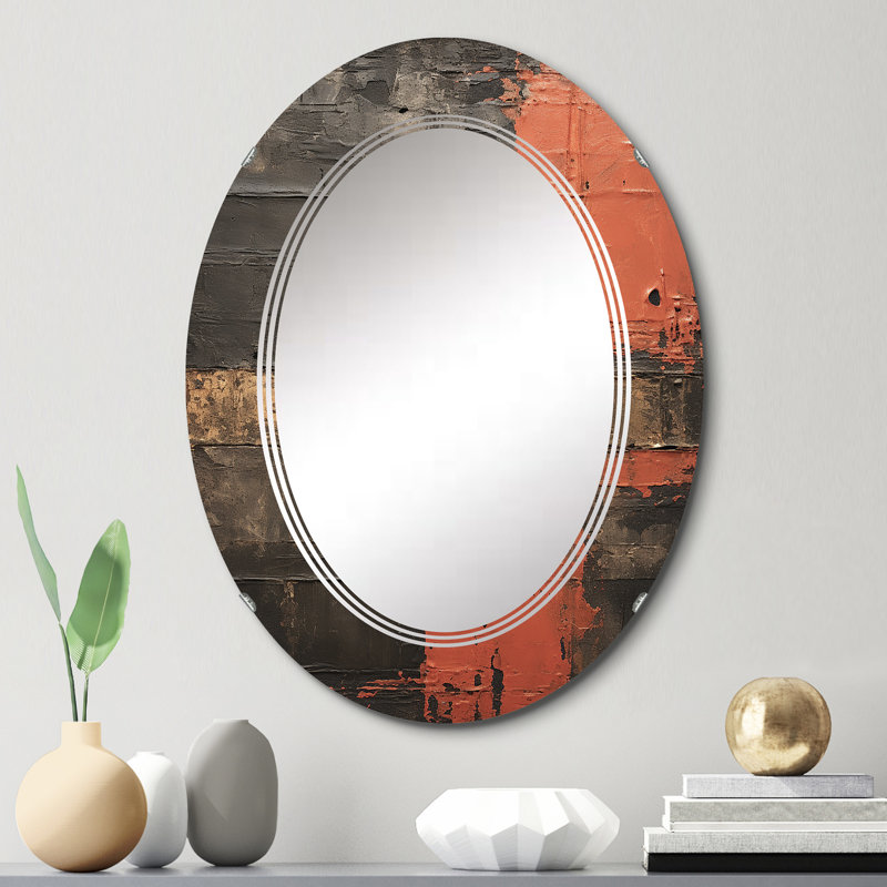 Nusakan - Miroir mural moderne ovale, 30 po x 20 po