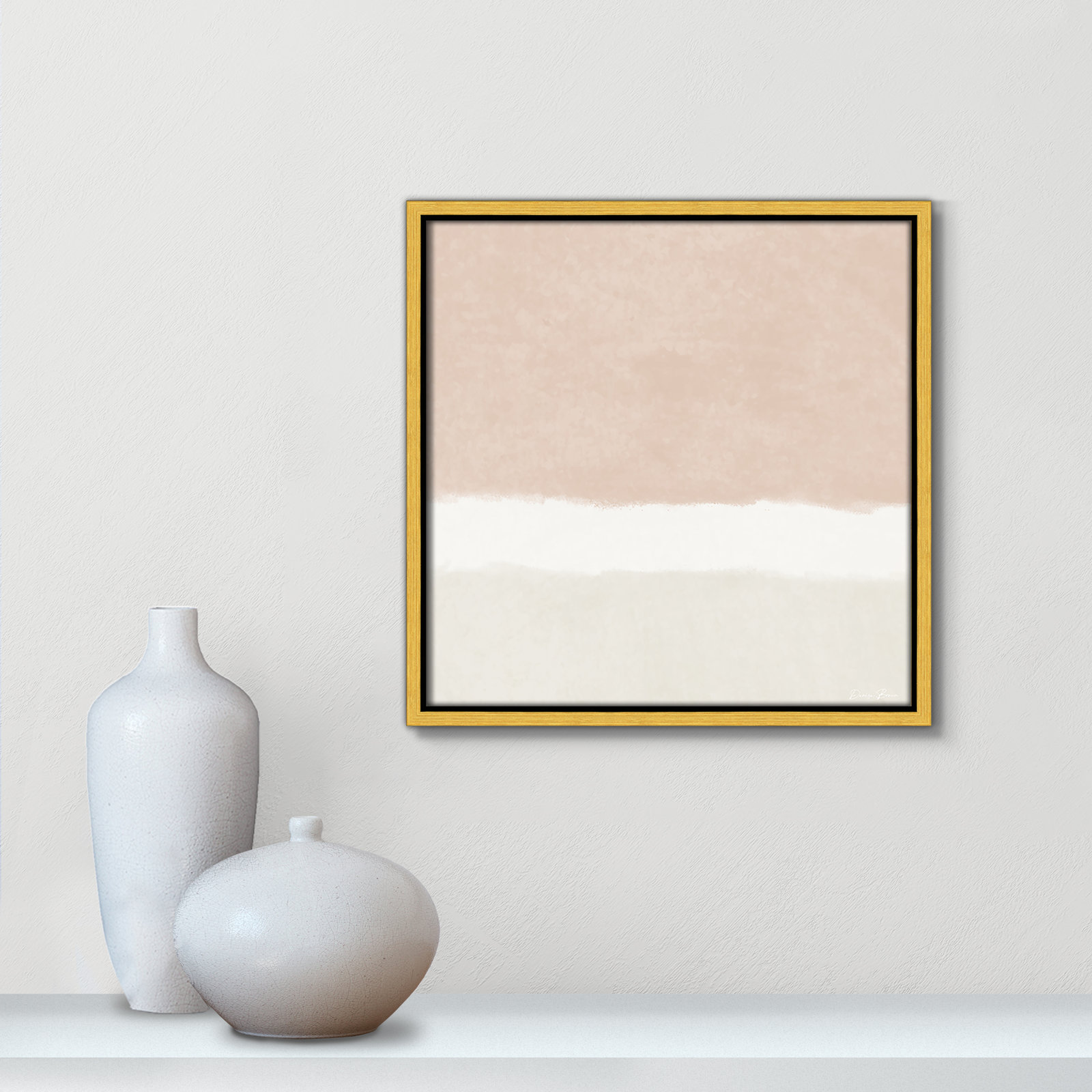 Willadeene "Slate 2" Print, 13.5" H x 13.5" W, Gold Framed