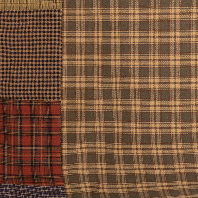 Cedar Green Plaid Cotton Standard Pillowcase Set with Block Border