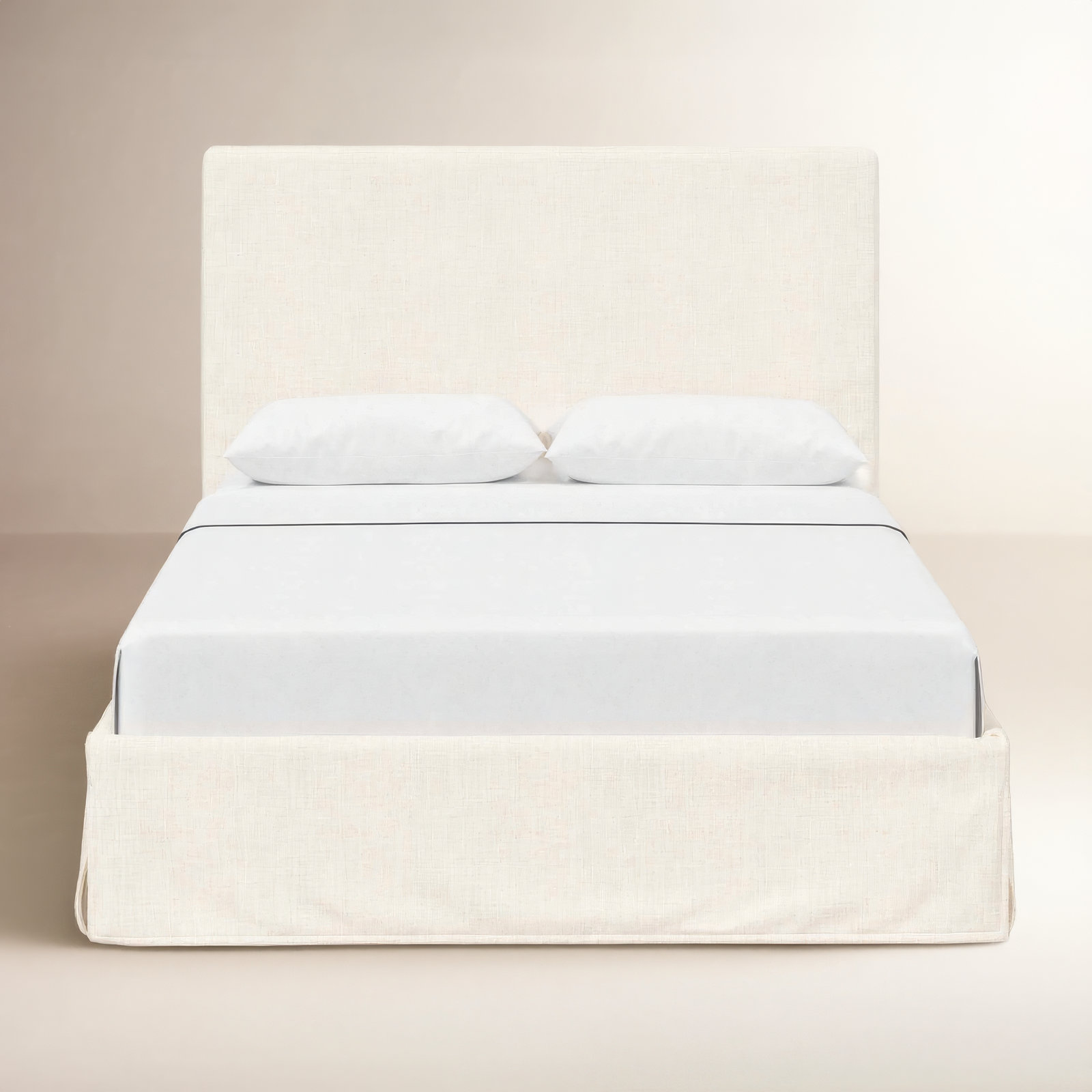 Verona Upholstered Slipcover Bed, Classic Talc Linen, Full