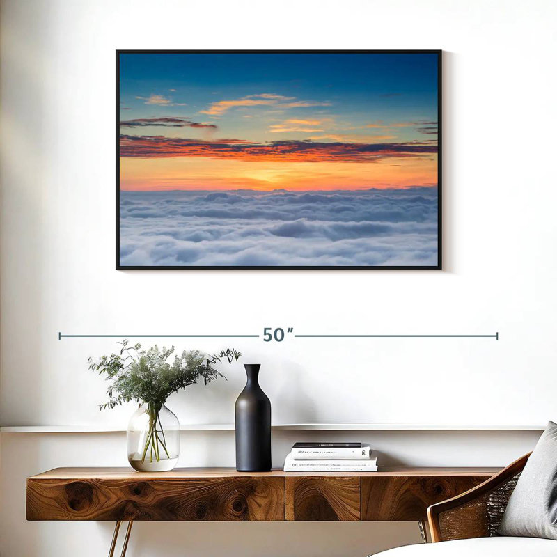 Sunscape Cloudscape, Cadre flottant noir, 37 po x 25 po