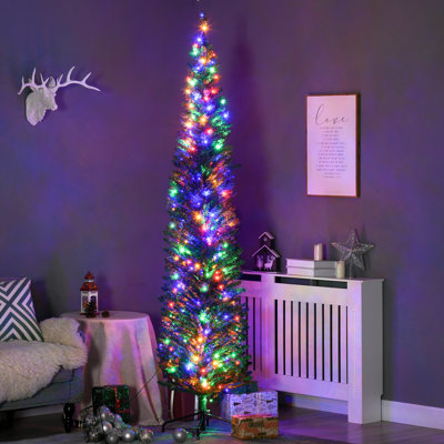 7.38' H Lighted Artificial Spruce Christmas Tree