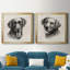 «Charcoal Labrador I», ensemble de 2 reproductions d'art sur toile-121262947-121262940