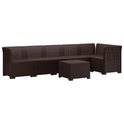  Garden Sofa Rattan Look PP Outdoor Seating Contemporary Furniture Patio