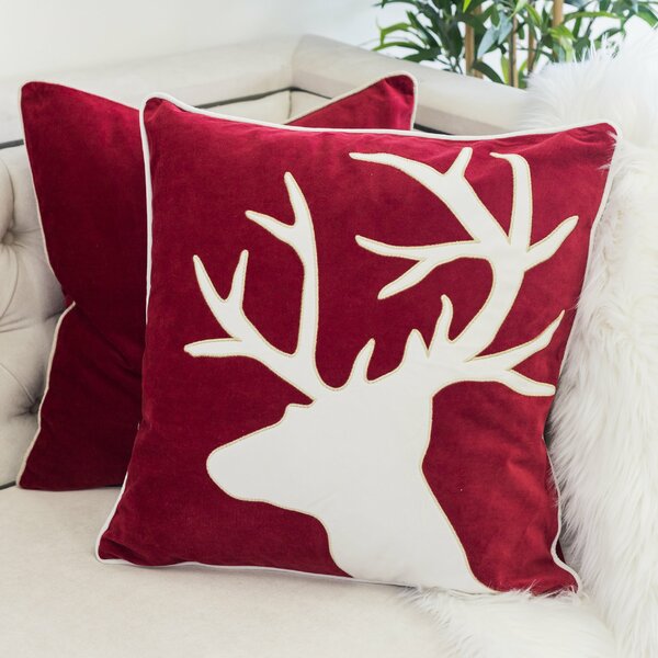 Buffalo Art Suede Deer Throw Pillow